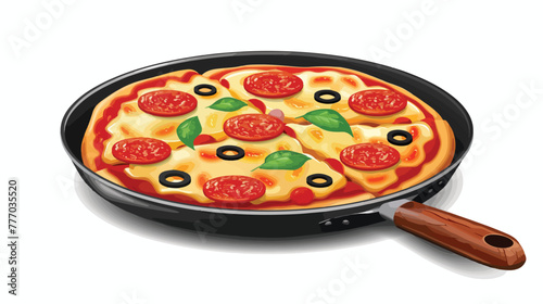 Isolated pizza with pan simple vector design Flat vector