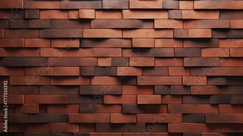 A brick wall with a brown and red color