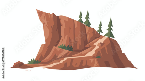 Landslide icon on white background Flat vector isolated
