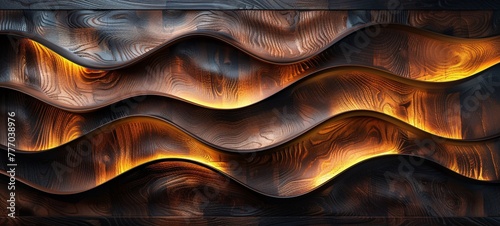 Waveform Art A Modern Twist on Classic Wooden Panels Generative AI