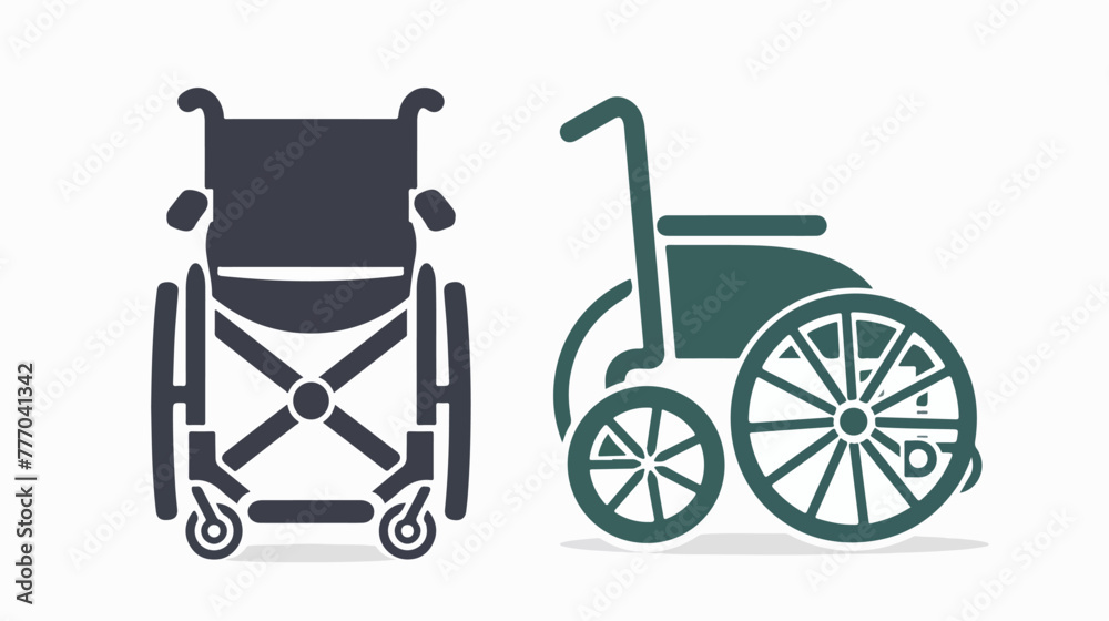 Wheelchair vector icon. Style isolated bicolor flat icon sym