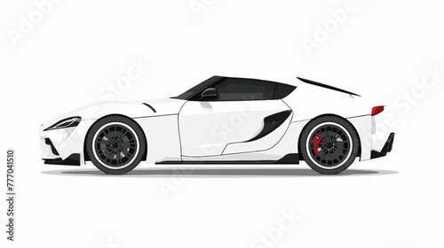 White sport car isolated on background. flat vector isolated