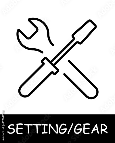 Screwdriver and wrench icon. Tools, repairs, services, tuning, offer users the ability to customize their experience on the platform. Assistance in adjustments and optimization.