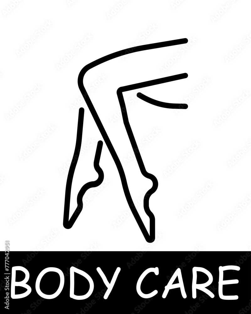 Legs icon. Essence of body care, health, and beauty, girl, woman, parameters, figure, skin care, simplicity, physical health and self confidence. Korean cosmetics and personal care concept.