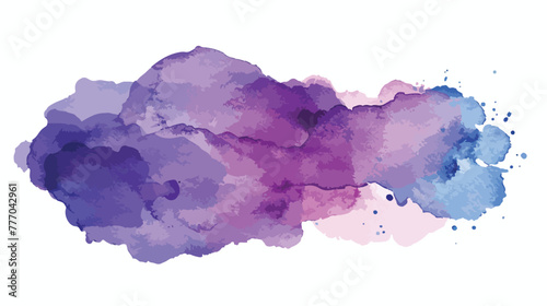 Purple and blue watercolor blot. Hand painted 