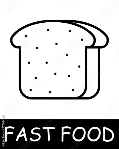 Fast food icon. Junk food, bread, carbohydrates, high percentage of fat, calories, allure of fast, flavorful meals despite their negative health implications. Fast, tasty but unhealthy food concept.