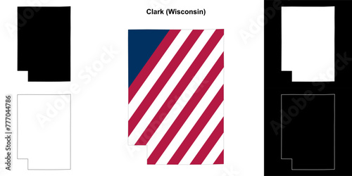 Clark County (Wisconsin) outline map set