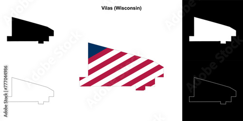 Vilas County (Wisconsin) outline map set