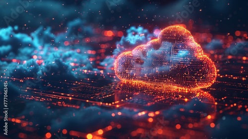 Cloud Computing Digital Network Concept Art photo