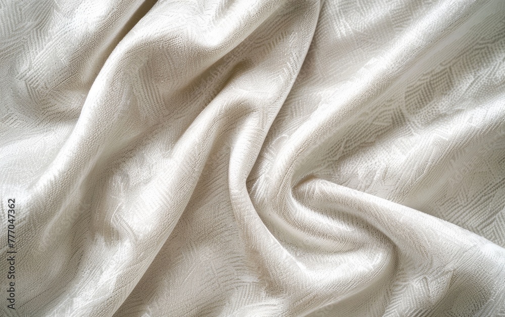 A close-up view of a soft, slightly crumpled cotton fabric with an organic, irregular texture and subtle shading variations. Velvety alcantara texture