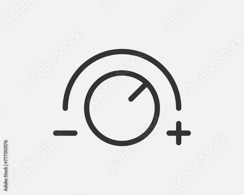 Light dimmer icon line trendy design. Electricity lamp saving energy sign. Black and white flat style.