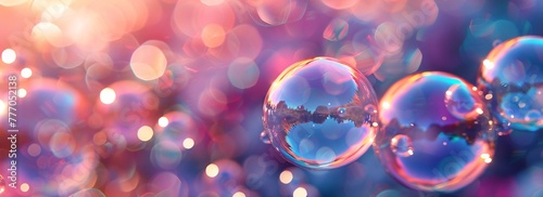 Reflections of a Dreamy Bubble in a Colorful Blurred Background Generative AI