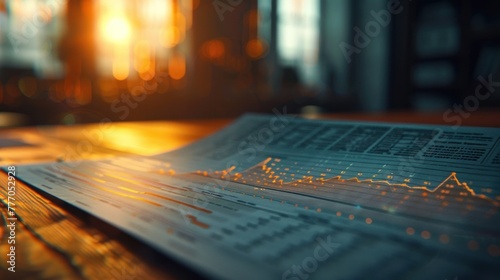 A 3D graph chart that illustrates the concept of investment planning and reporting. Using digital augmented reality  data finance analyzes the profitability of working companies