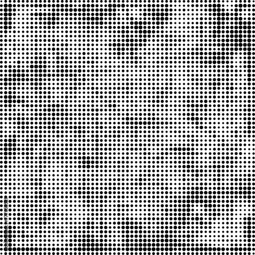 Halftone faded gradient texture. Grunge halftone grit background. White and black sand noise wallpaper. Retro pixilated vector backdrop