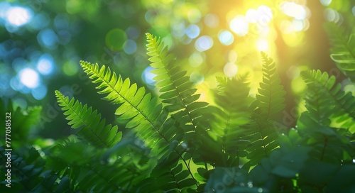 The Sunlit Path of Nature A Journey Through the Lush Green Foliage Generative AI