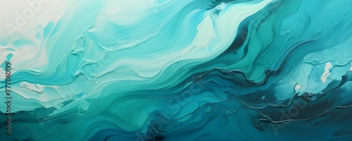 Turquoise Paint Abstract Banner Background. Generative AI