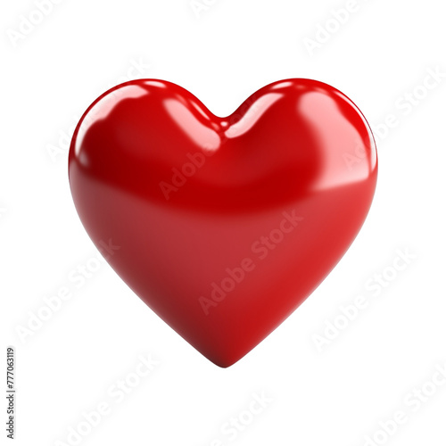 A red heart isolated on transparent background
