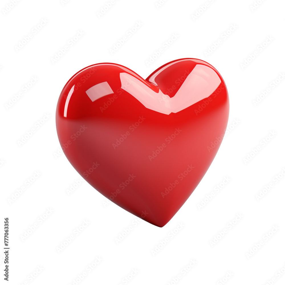 A red heart isolated on transparent background