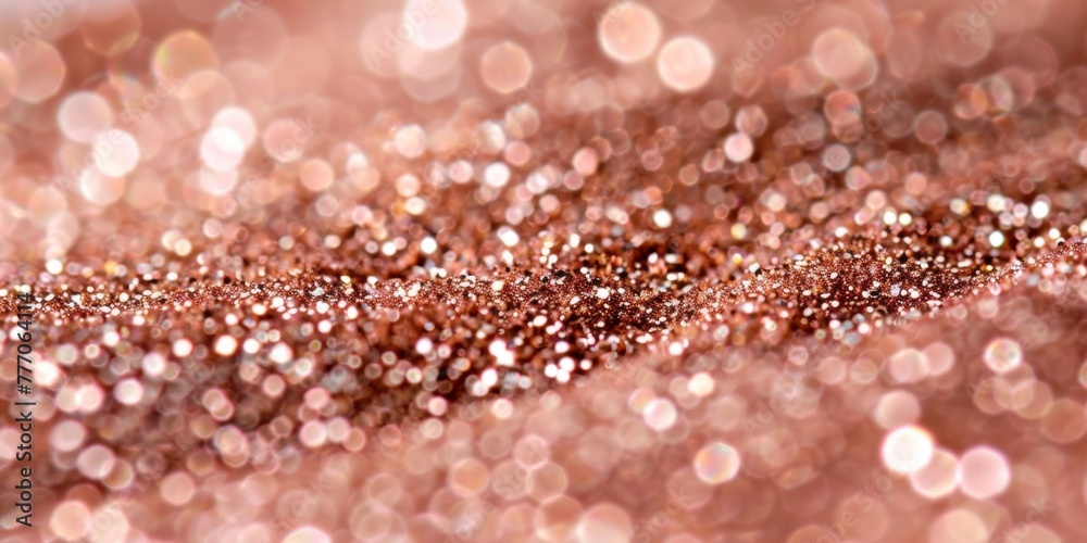 Close-up of sparkling rose gold glitter, symbolizing celebration and luxury. Close-up of sparkling rose gold glitter, symbolizing celebration and luxury.