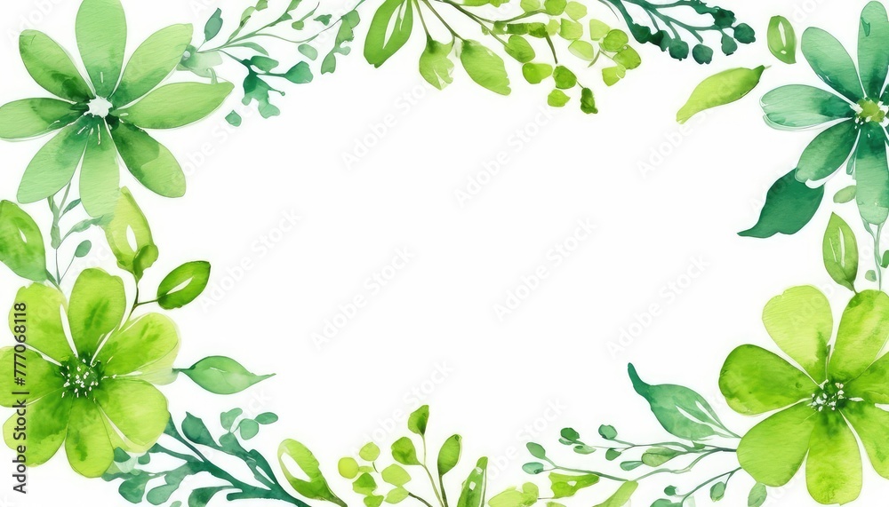 Immerse yourself in nature with our watercolor green floral frame mockup Immerse yourself in nature with our watercolor green floral frame mockup