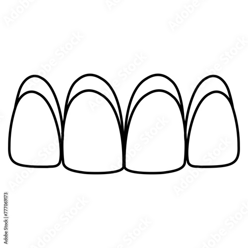 Dental veneers icon, aesthetic prosthetics of front teeth, crown veneer