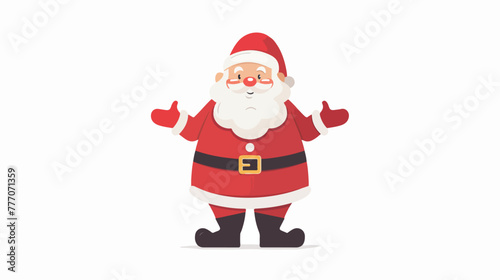 Cartoon funny santa presenting isolated on white background