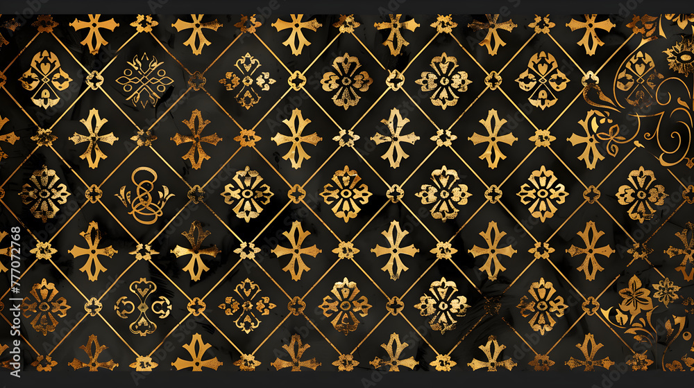 Timeless Opulence: An Iconic Luxury Design Pattern Infused with Geometric & Floral Motifs