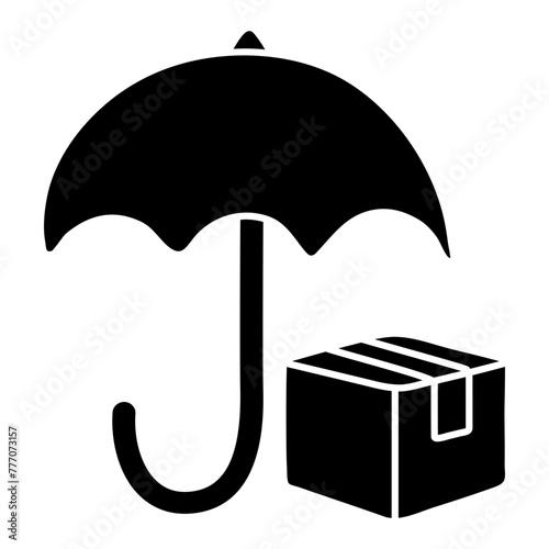 Editable design icon of parcel security

