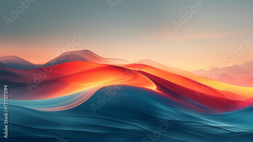 sunset in mountains Abstract expressionism view