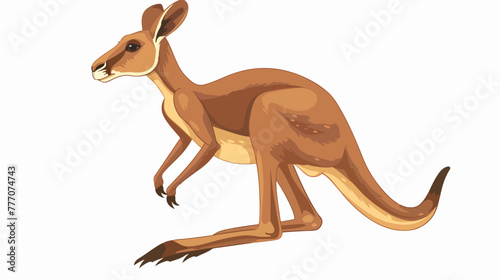 Cartoon jumping Kangaroo isolated on white background