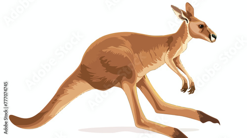 Cartoon jumping Kangaroo isolated on white background