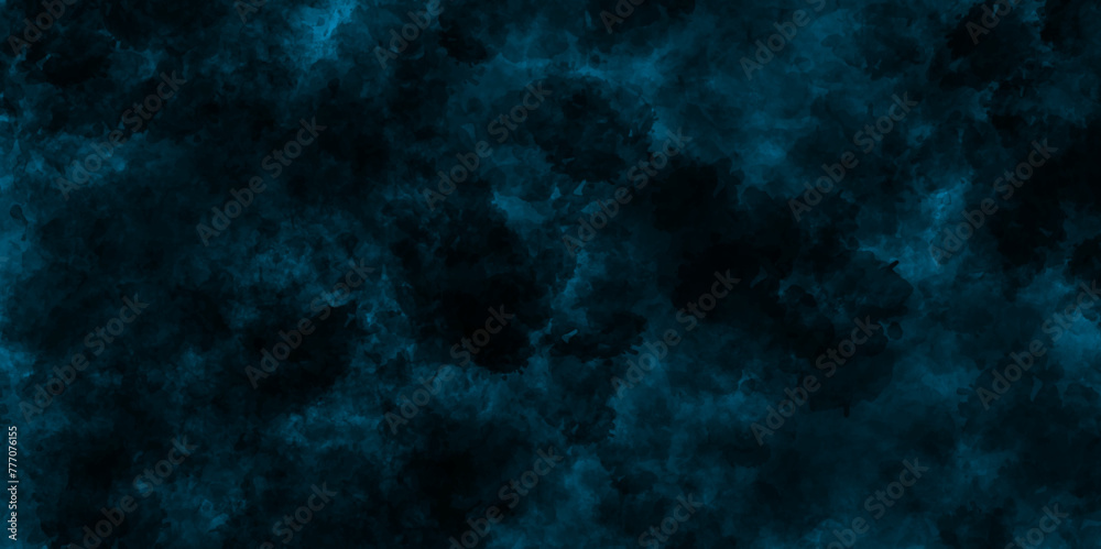 Abstract black and blue fantasy watercolor background .splash acrylic black and blue background .banner for wallpaper .watercolor wash aqua painted texture .abstract hand paint square stain backdrop .