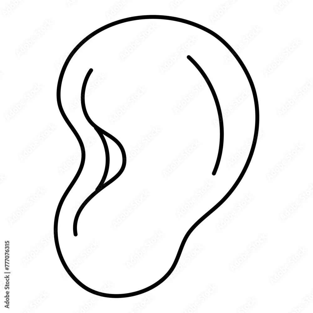 Human auditory organ icon, linear design of ear
Human auditory organ icon, linear design of ear