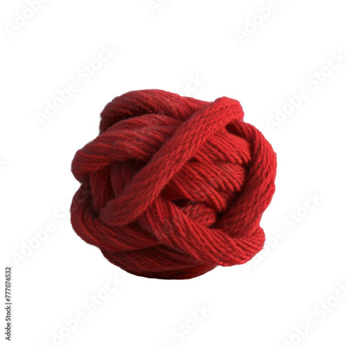 Close-up of a yarn ball on a Transparent Background