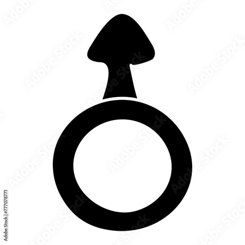 A solid design icon of male gender 

