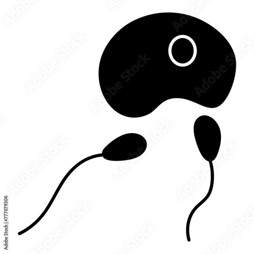 A solid design icon of insemination 

