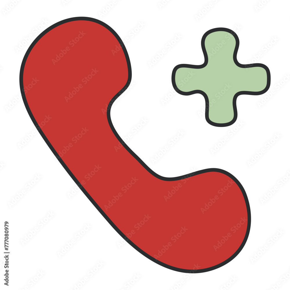 Conceptual flat design icon of medical call

