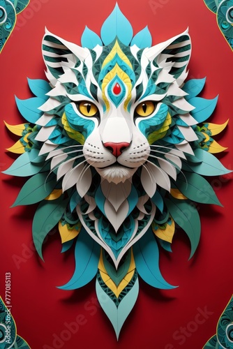 One Big Cat, Highly Detailed, Dynamic Angle, And Bright Colors That Create A Beautiful And Aesthetic Appearance.
