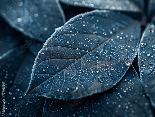 Drops of Rain on a Leaf A Study in Nature's Beauty Generative AI