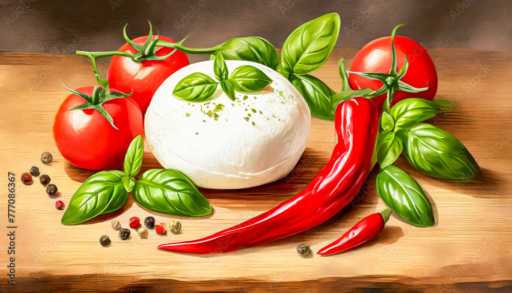 mozzarella with tomatoes and basil mozzarella with tomatoes and basil