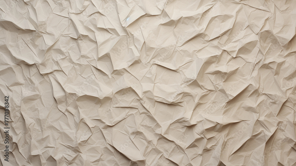Brown Crumpled Paper Background. Abstract Composition.