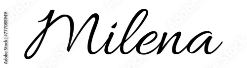 Milena - black color - name written - ideal for websites, presentations, greetings, banners, cards, t-shirt, sweatshirt, prints, cricut, silhouette, sublimation, tag photo