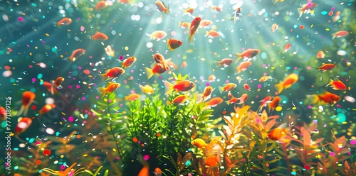 Vibrant Aquatic Life A Colorful Underwater Ecosystem Generative AI