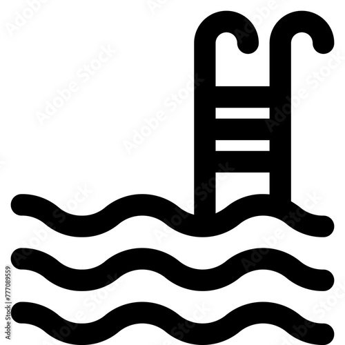 Pool icon line style vector