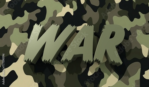 texte " WAR " sur un fond de camouflage militaire - rendu 3D
