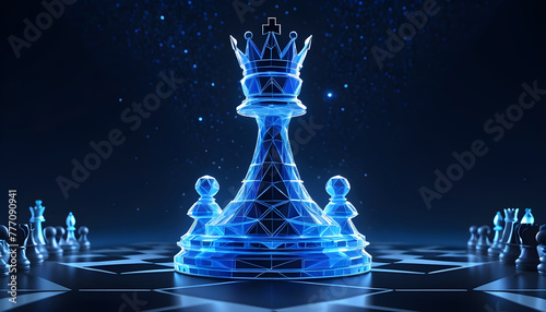 Chess Queen symbol of power luxury abstract polygon 4 photo