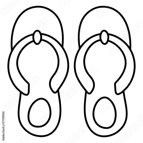 A trendy design icon of slippers

