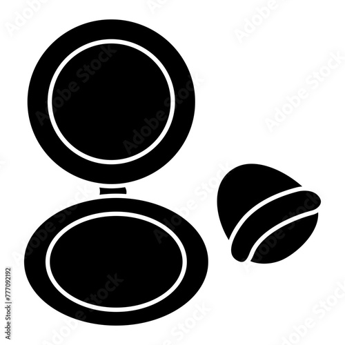 A trendy design icon of face powder

