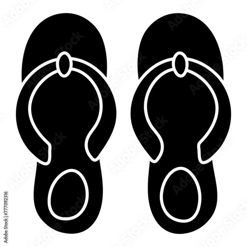 A trendy design icon of slippers

