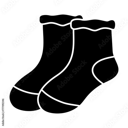 A solid design icon of socks

